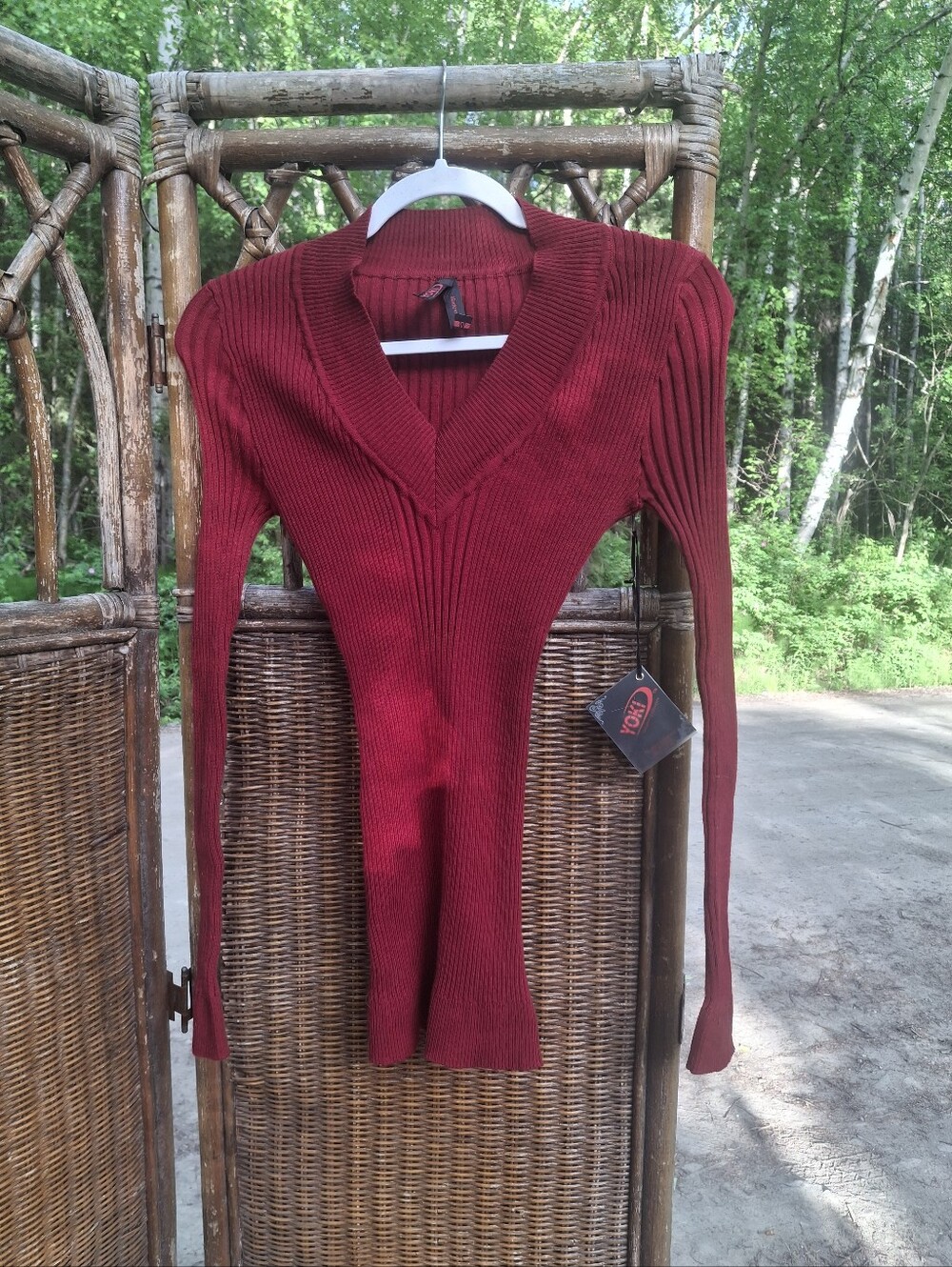 Yoki Long Sleeve Red Sweater